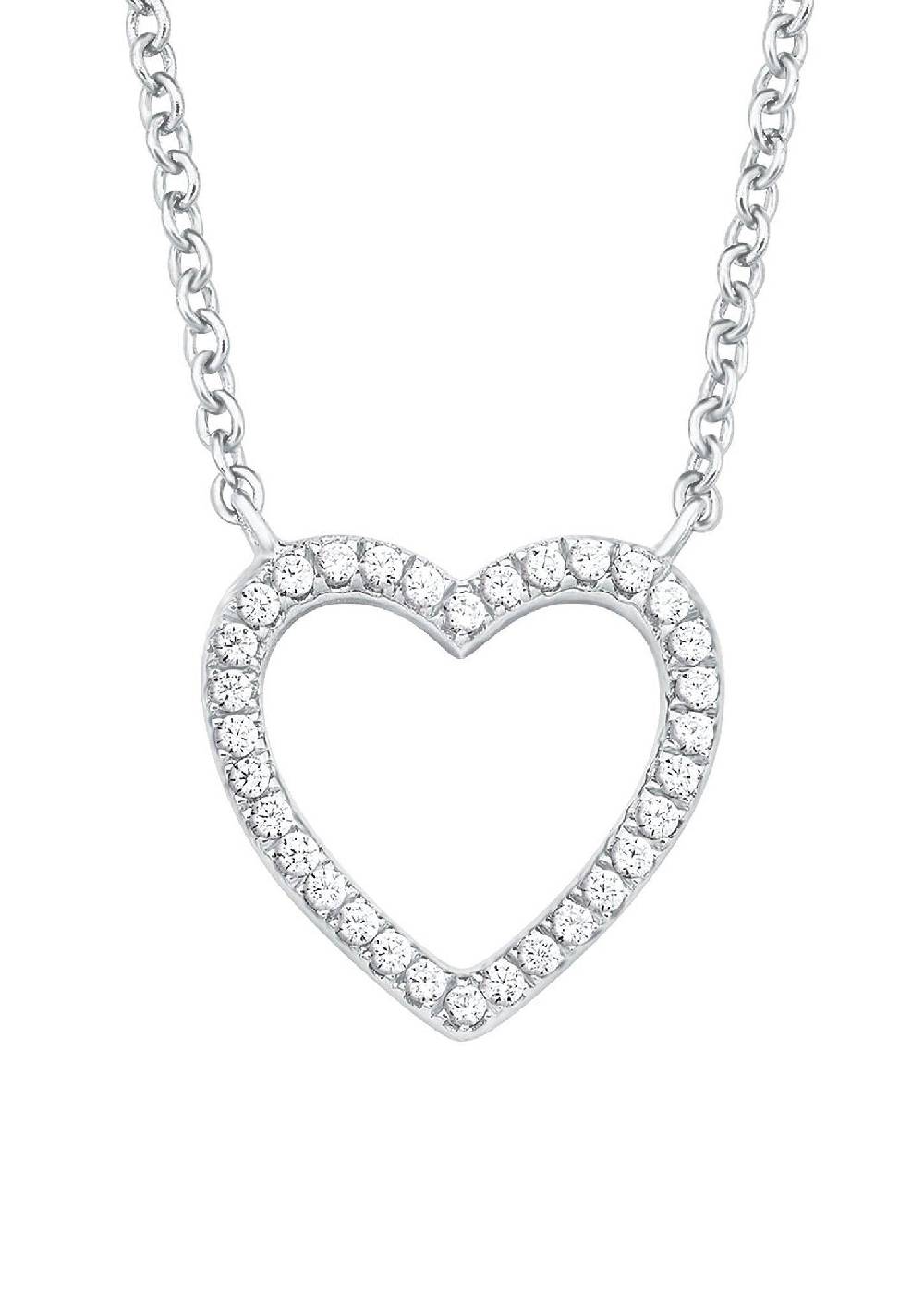 S.Oliver Silberne Halskette Herz Mit Zirkonia