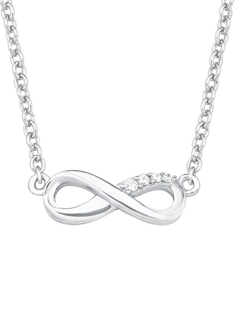 S.Oliver Silberne Halskette Infinity Mit Zirkonia