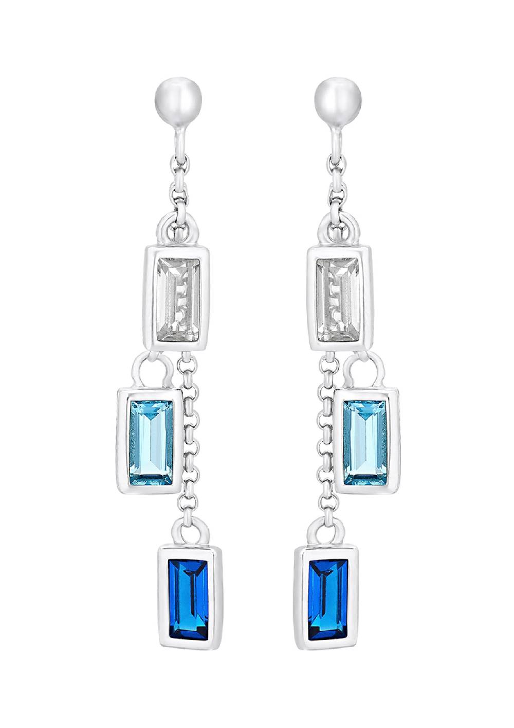 S.Oliver Silberne Ohrstecker Mit Baguette-Steinen