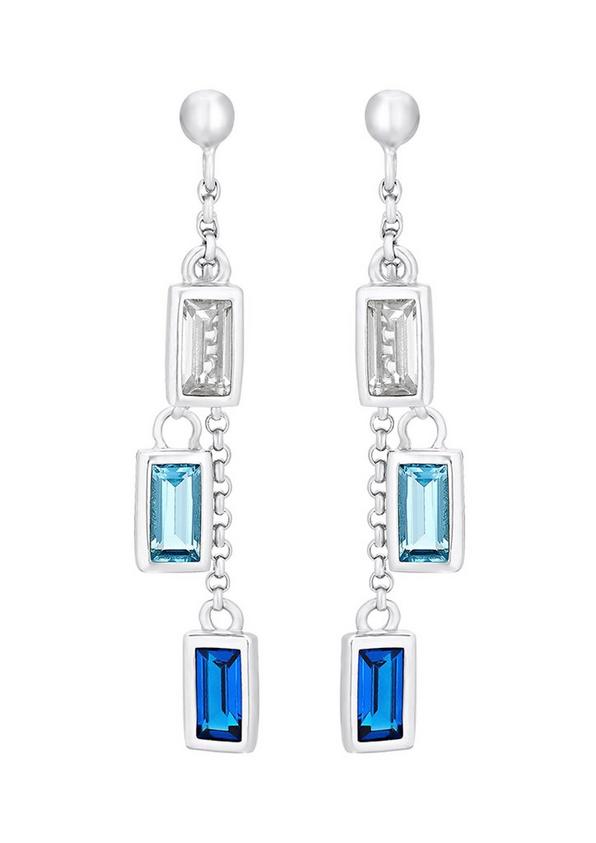 s.Oliver Silberne Ohrstecker mit Baguette-Steinen