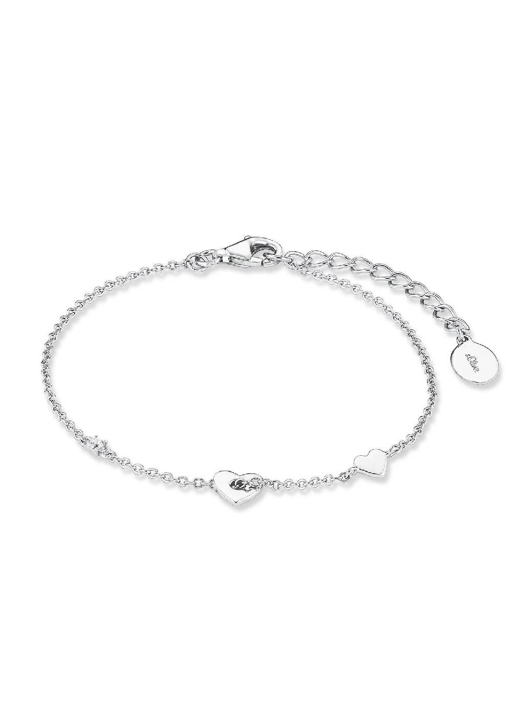 S.Oliver Silbernes Armband Herz Mit Zirkonia