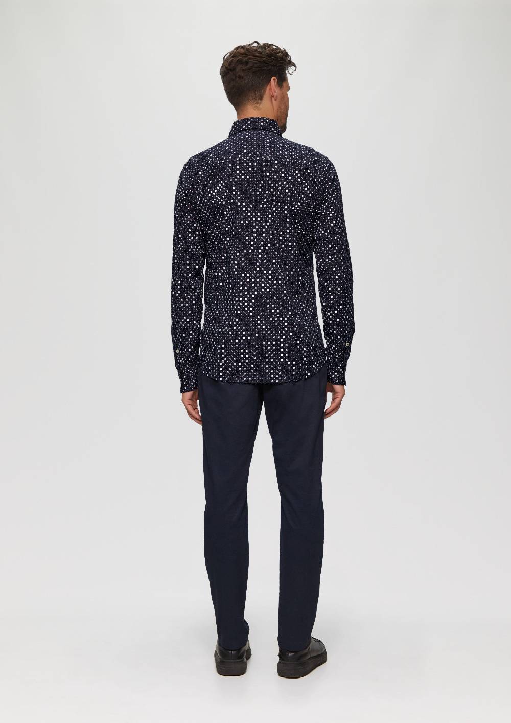 S.Oliver Slim Fit: Gemustertes Hemd Aus Baumwollmix