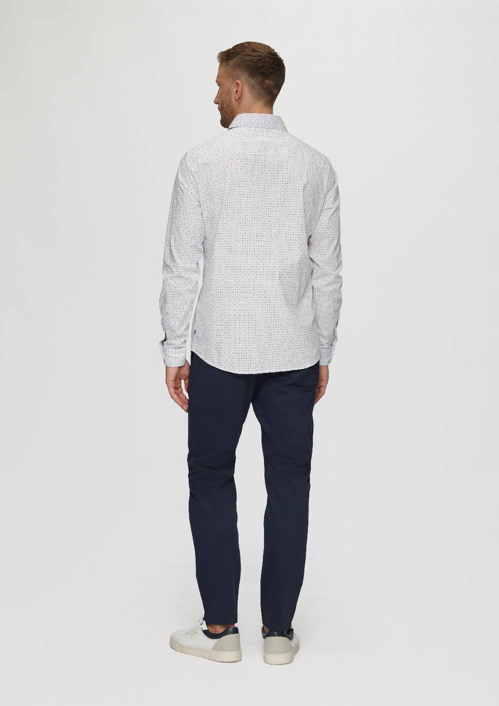 S.Oliver Slim Fit: Gemustertes Hemd Aus Baumwollmix