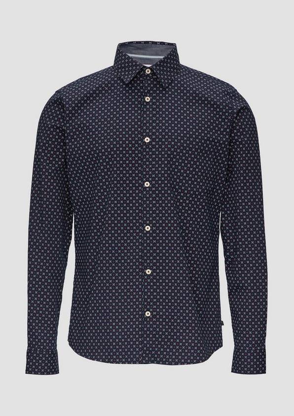 s.Oliver Slim Fit: Gemustertes Hemd aus Baumwollmix