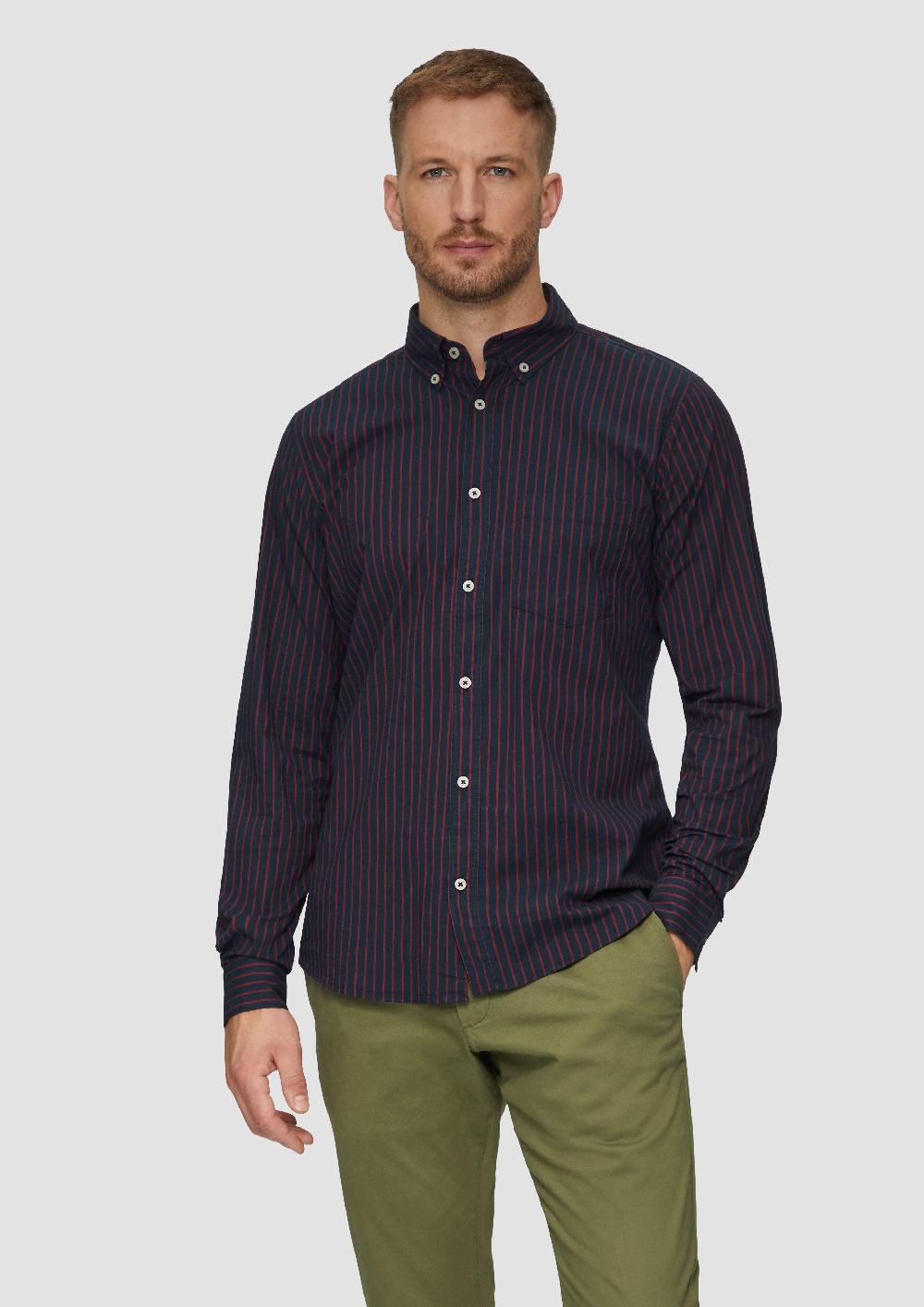 S.Oliver Slim Fit: Hemd Aus Baumwollstretch