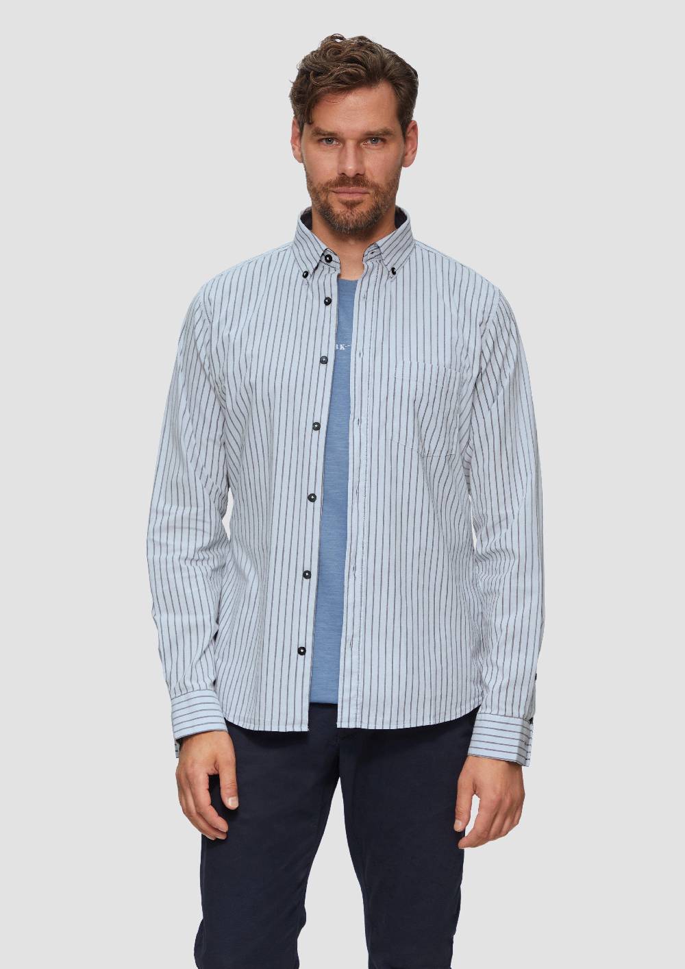 S.Oliver Slim Fit: Hemd Aus Baumwollstretch