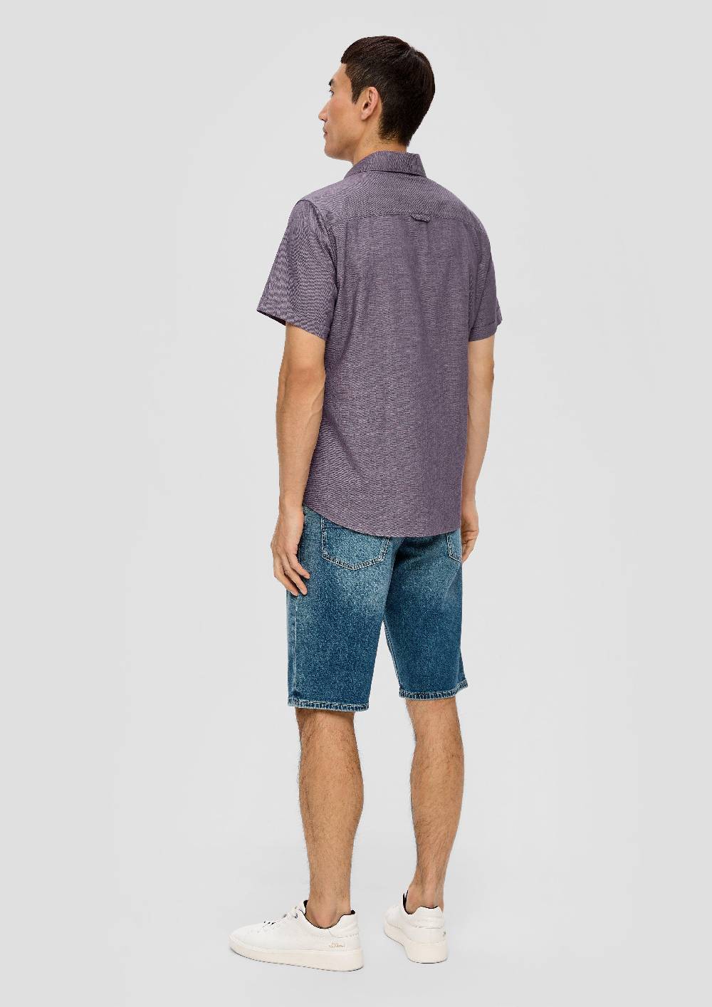 S.Oliver Slim Fit: Kurzarmhemd Mit Chambray-Details