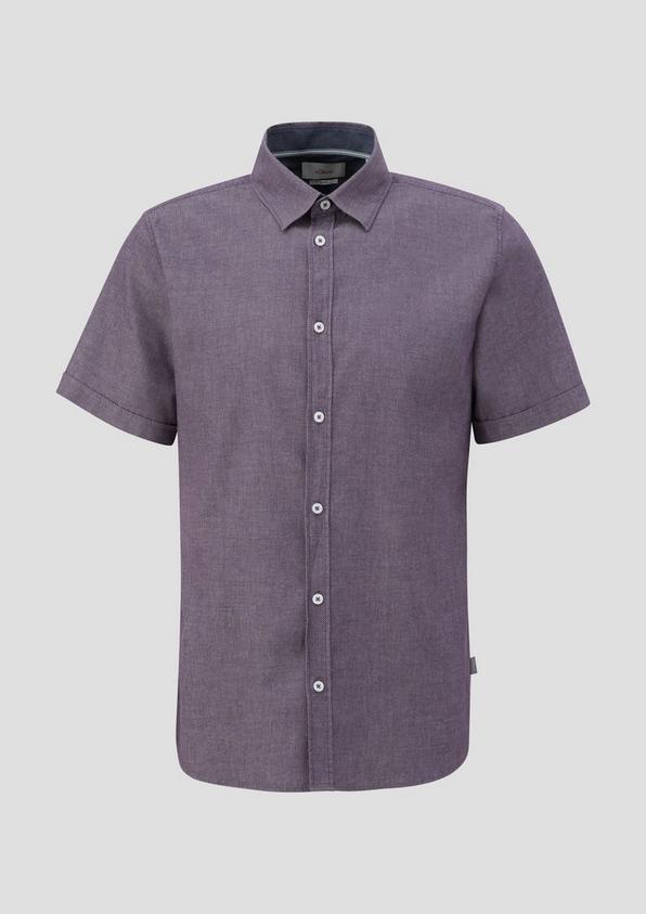 s.Oliver Slim Fit: Kurzarmhemd mit Chambray-Details