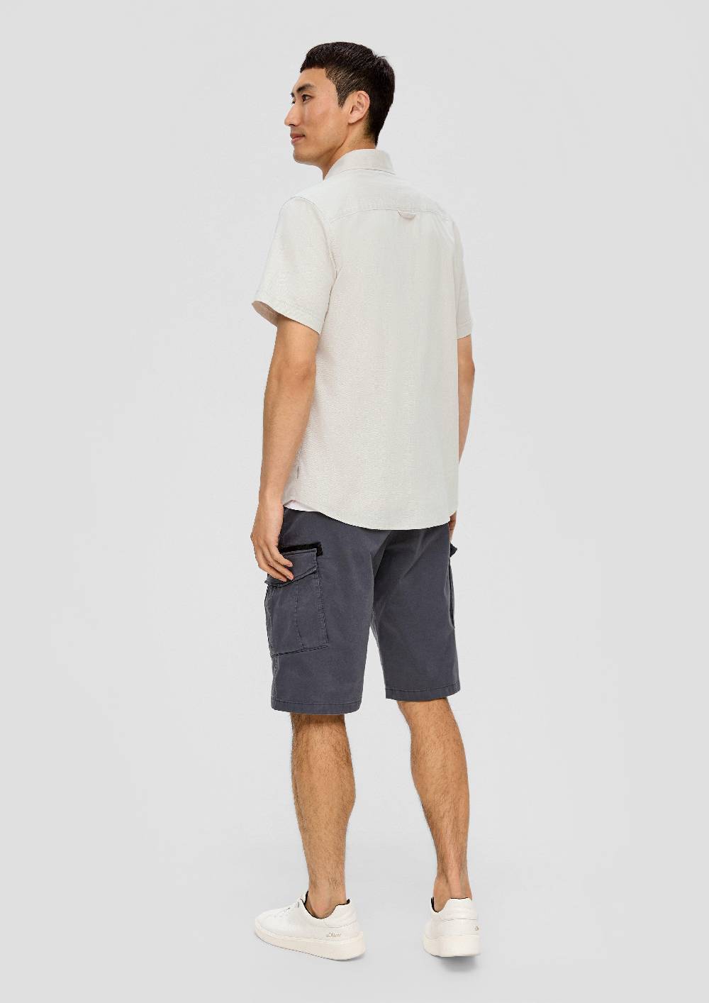 S.Oliver Slim Fit: Kurzarmhemd Mit Chambray-Details