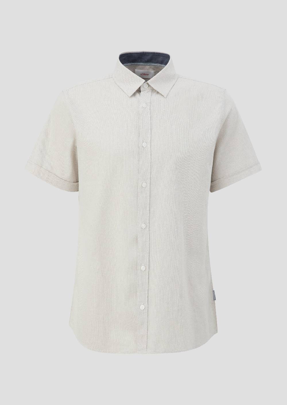 S.Oliver Slim Fit: Kurzarmhemd Mit Chambray-Details