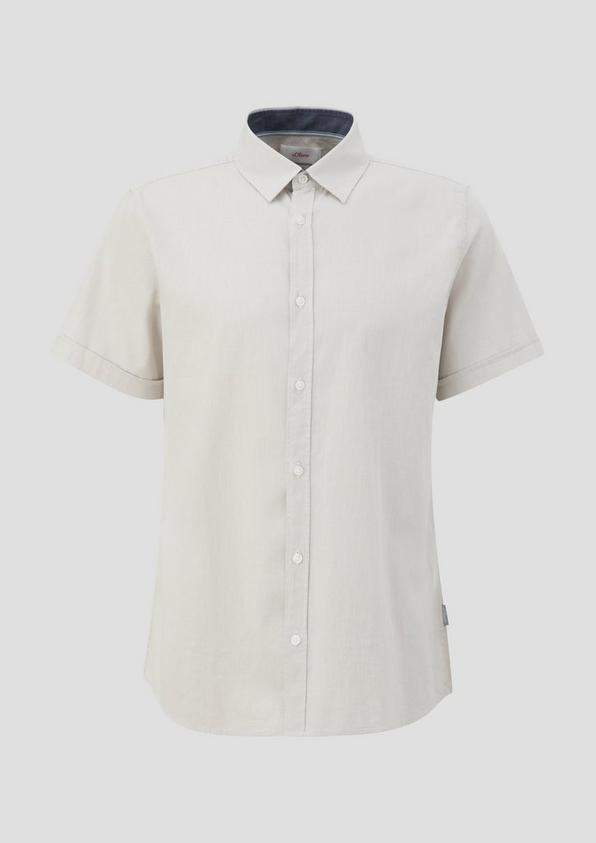 s.Oliver Slim Fit: Kurzarmhemd mit Chambray-Details