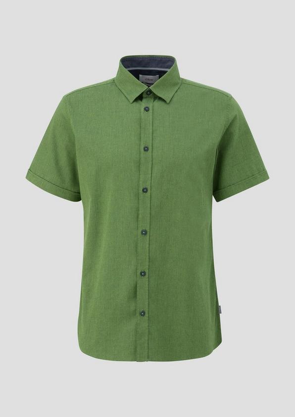 s.Oliver Slim Fit: Kurzarmhemd mit Chambray-Details