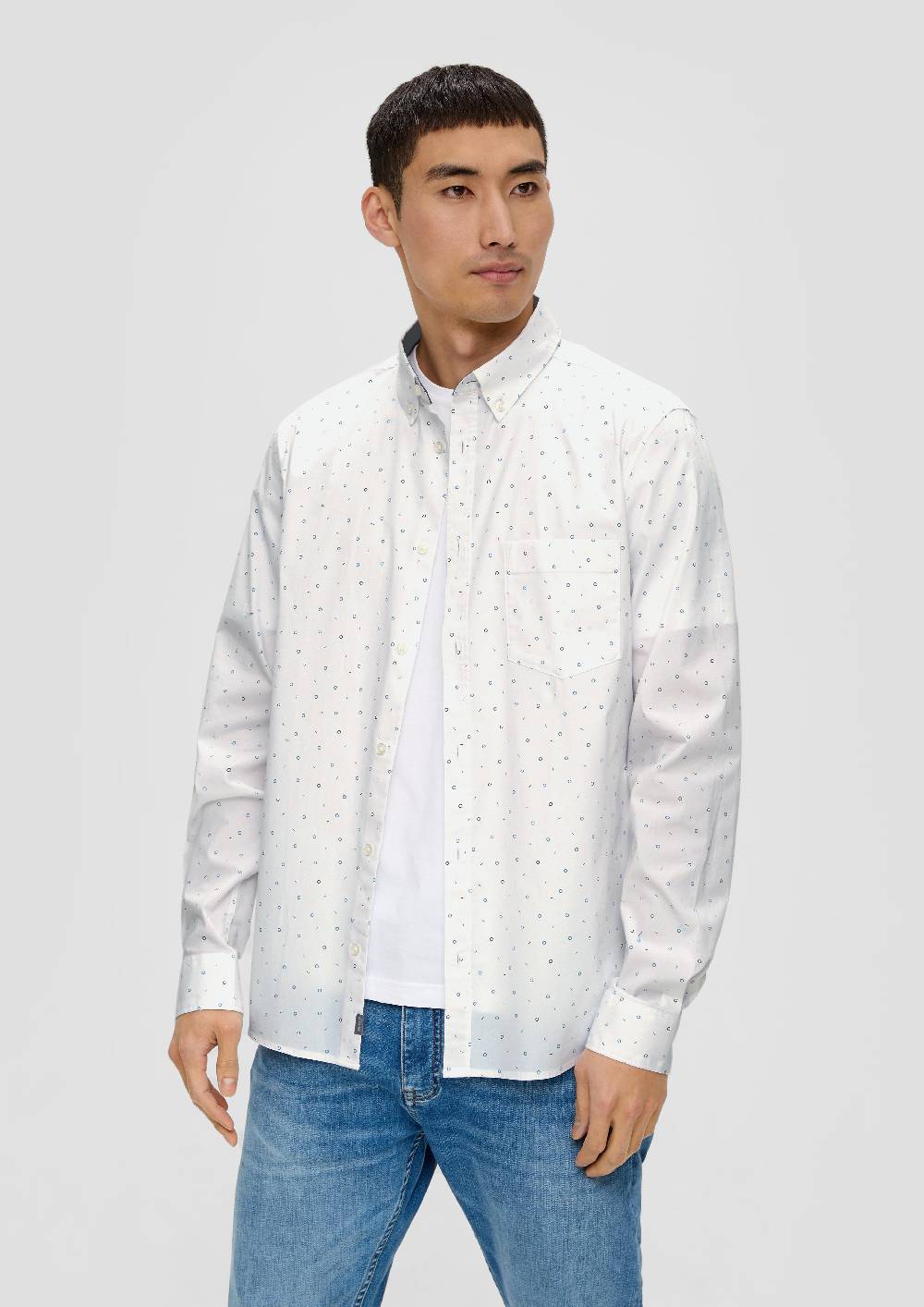 S.Oliver Slim: Hemd Mit Allover-Print