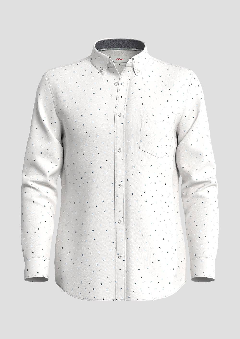 S.Oliver Slim: Hemd Mit Allover-Print