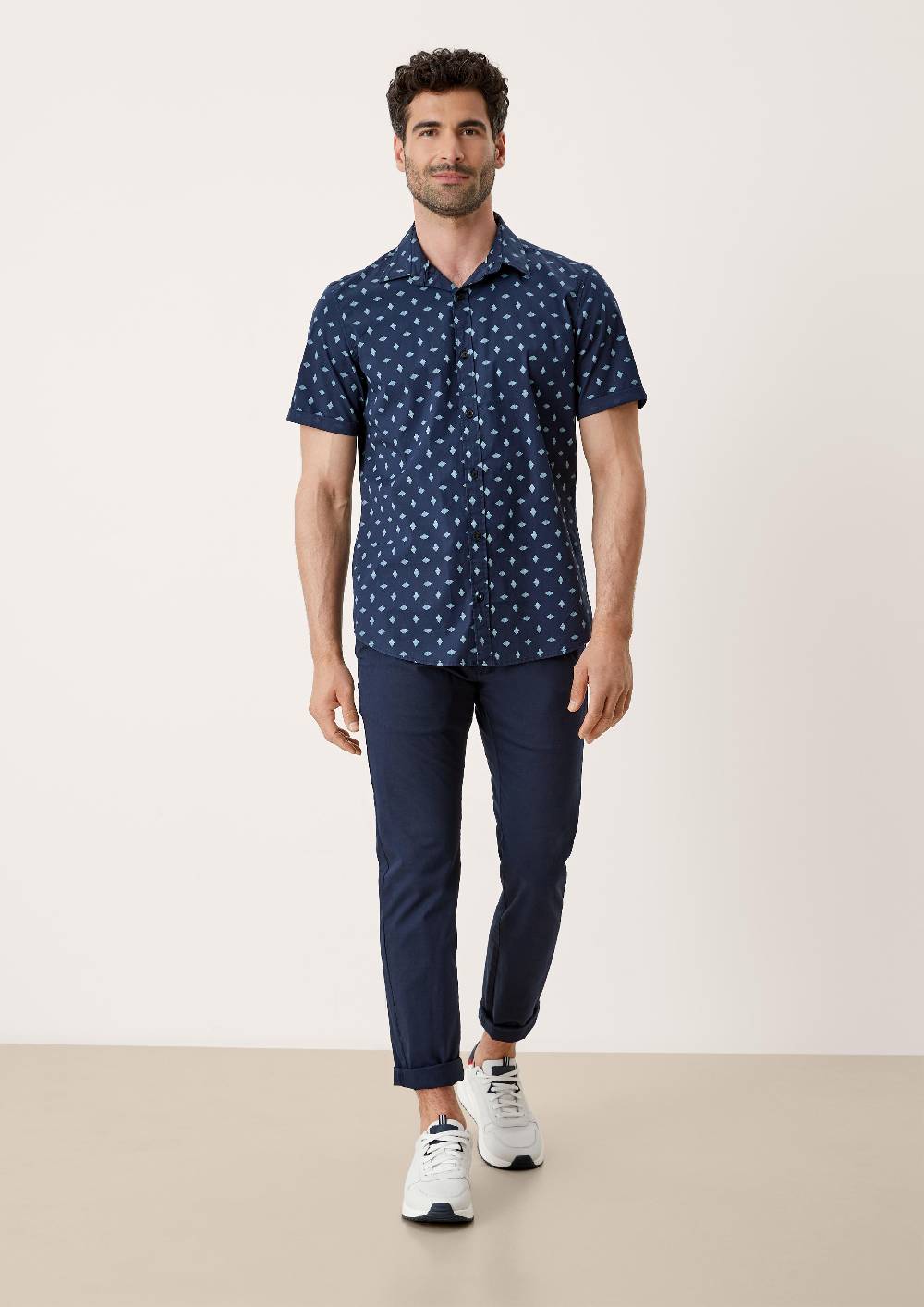 S.Oliver Slim: Hemd Mit Allover-Print