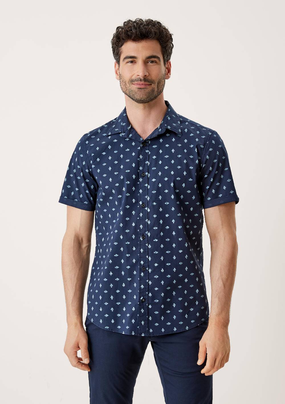 S.Oliver Slim: Hemd Mit Allover-Print