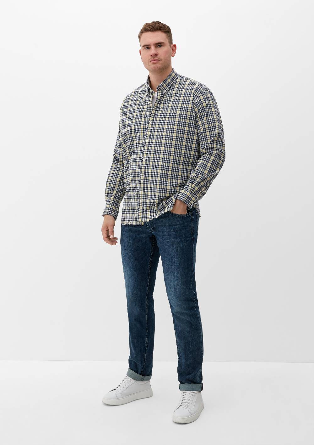 S.Oliver Slim: Hemd Mit Button Down-Kragen