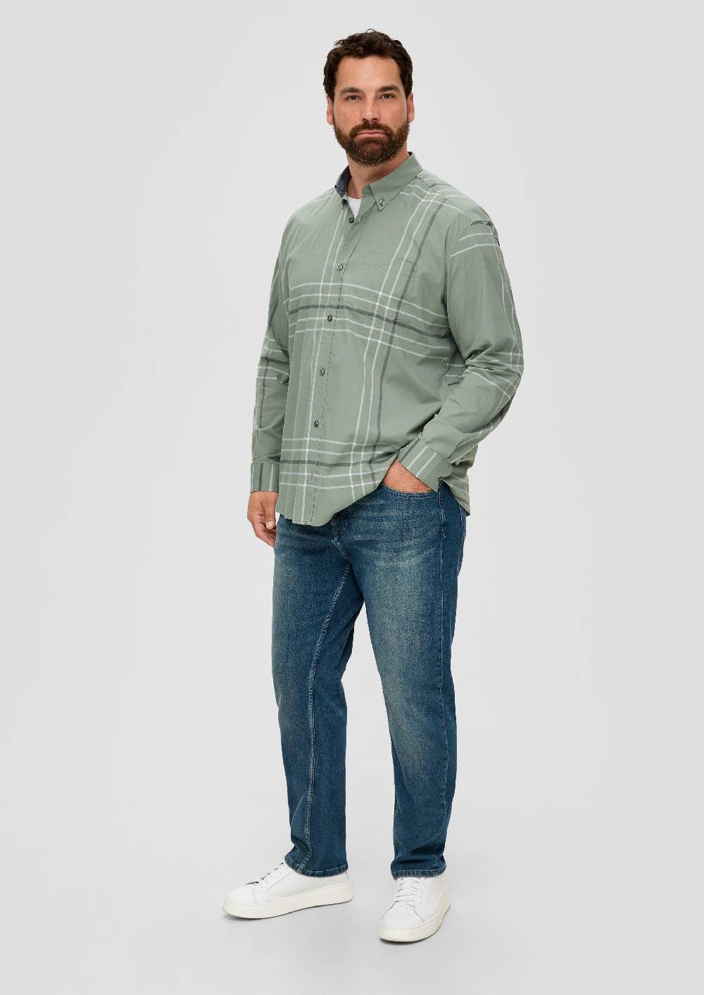 S.Oliver Slim: Karohemd Aus Baumwollstretch