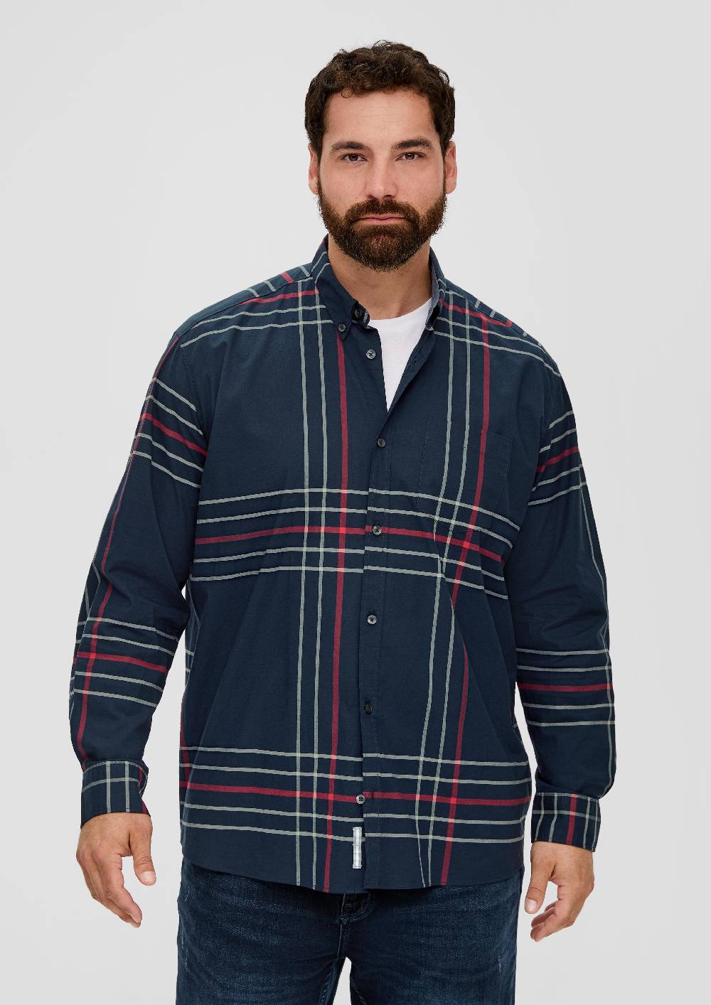 S.Oliver Slim: Karohemd Aus Baumwollstretch