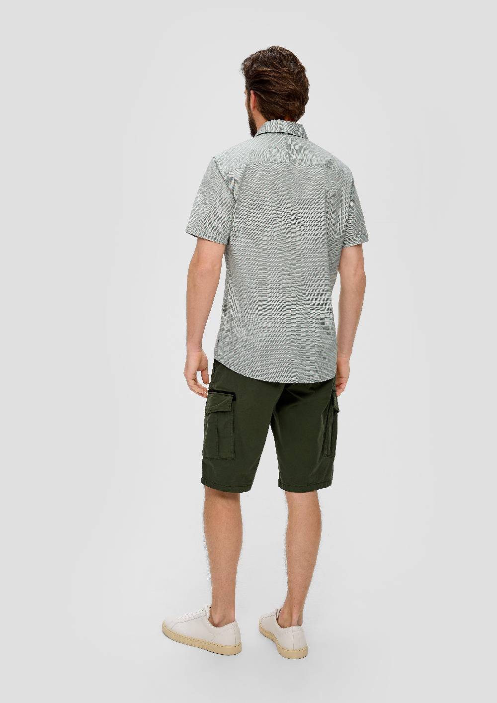 S.Oliver Slim: Kurzarmhemd Aus Baumwollstretch