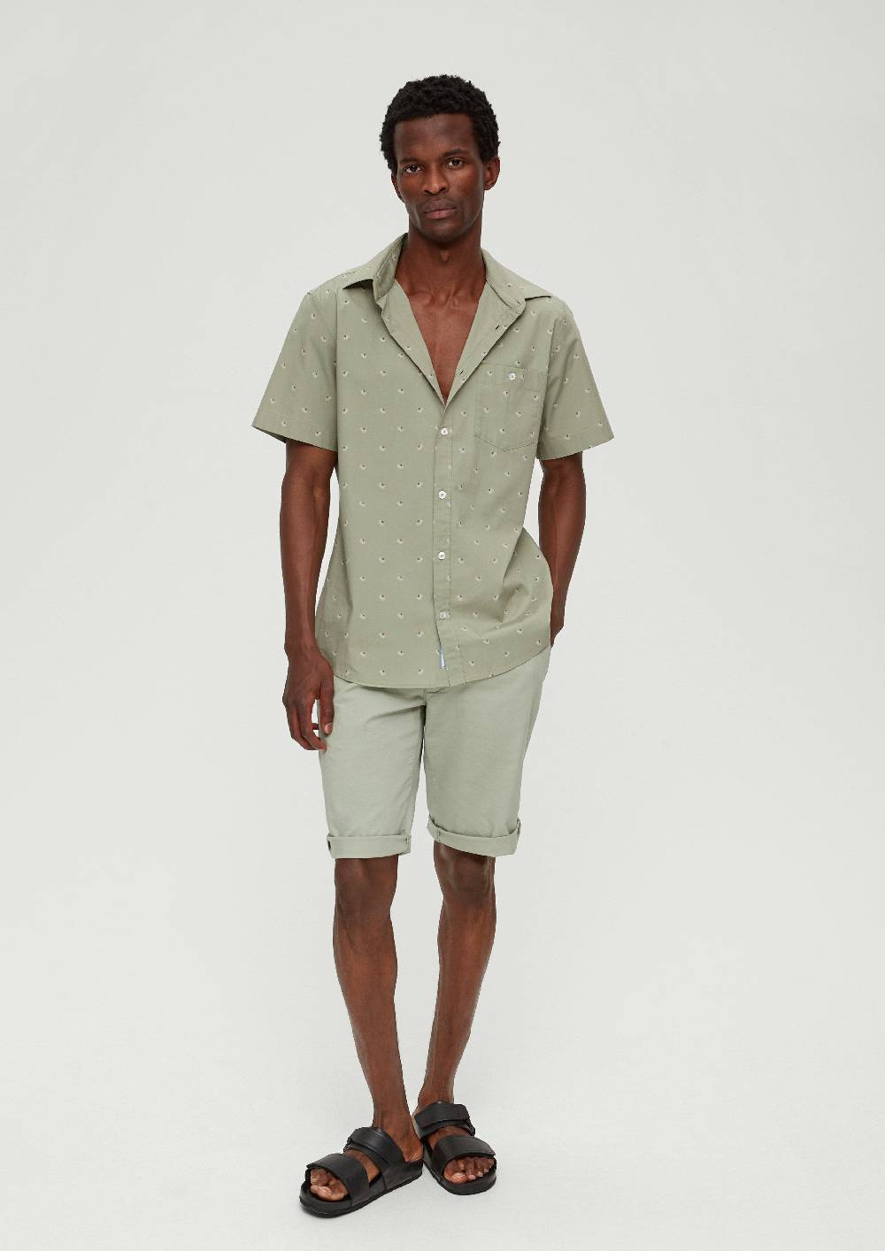 S.Oliver Slim: Kurzarmhemd Mit Alloverprint