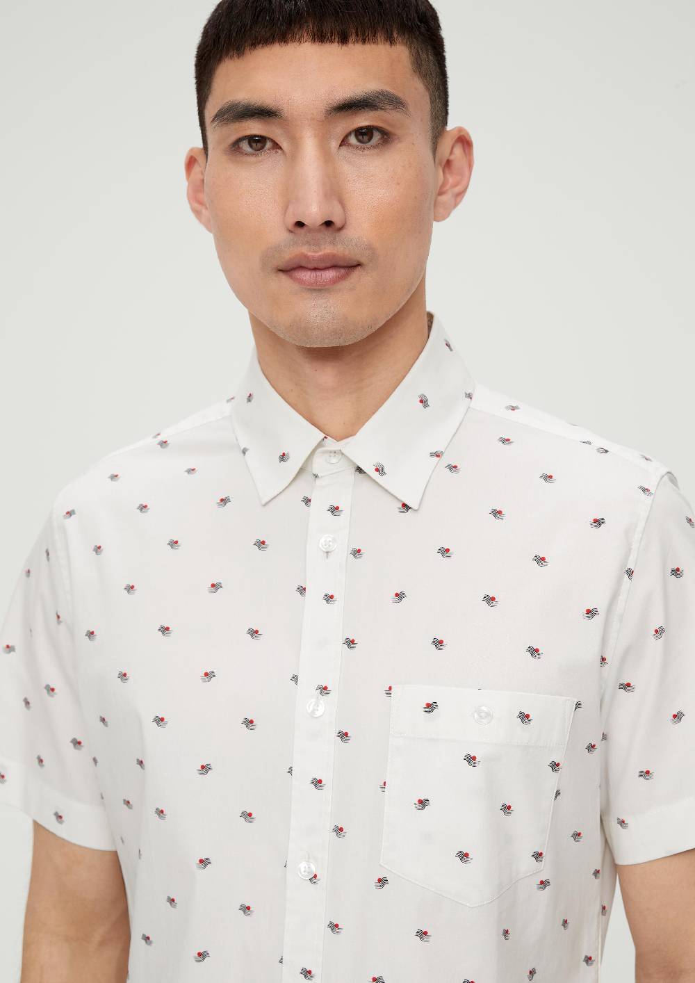 S.Oliver Slim: Kurzarmhemd Mit Alloverprint