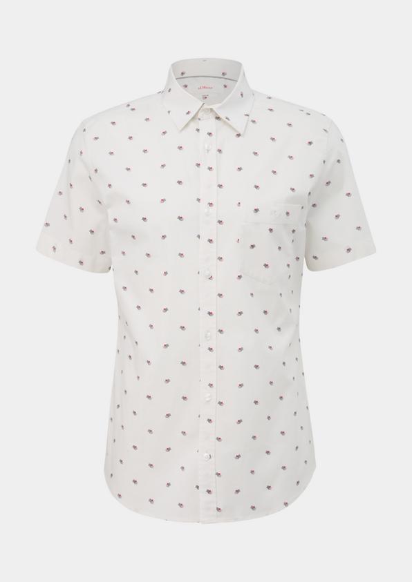 s.Oliver Slim: Kurzarmhemd mit Alloverprint