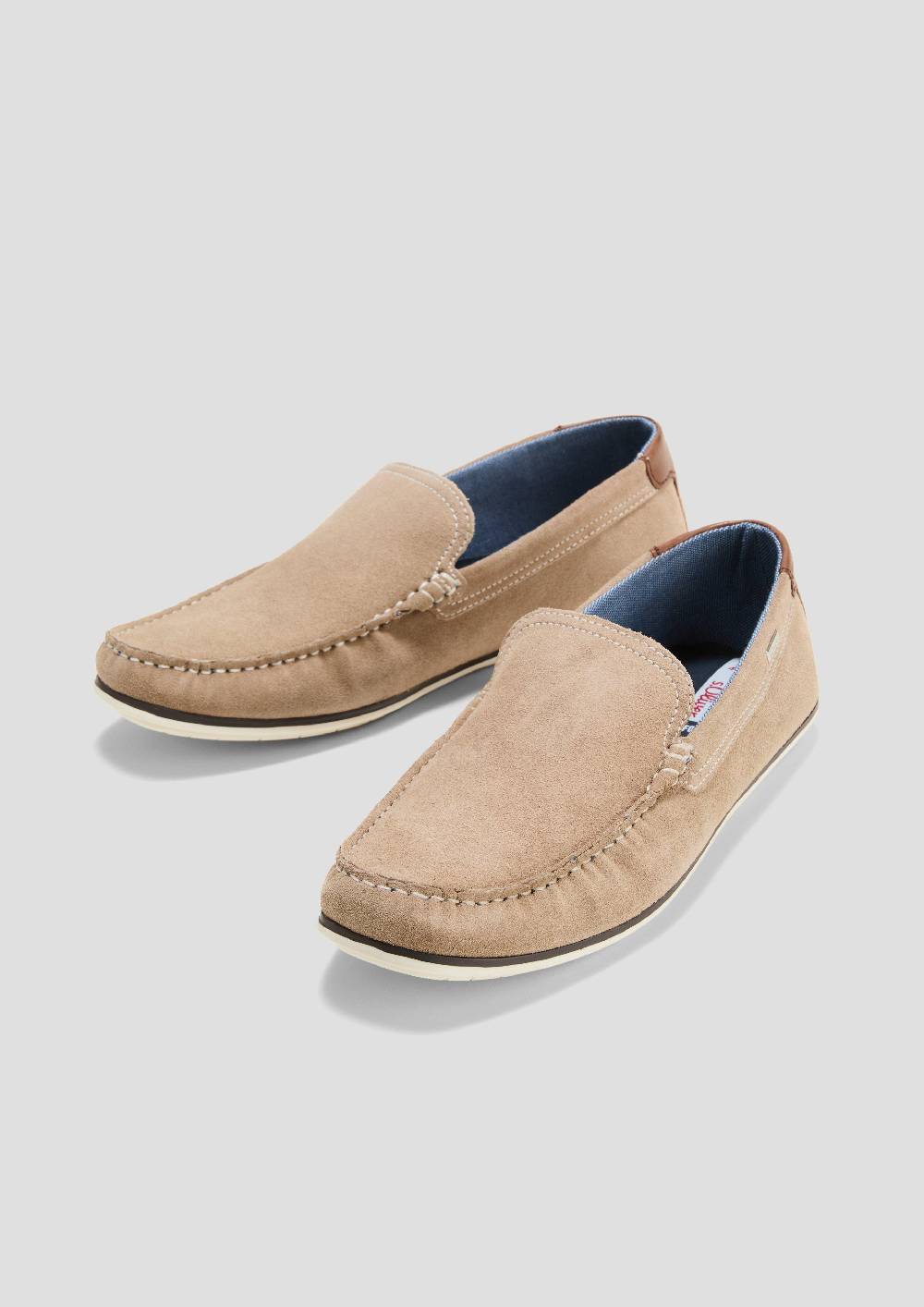 S.Oliver Slipper Aus Leder Mit Kontrastnähten