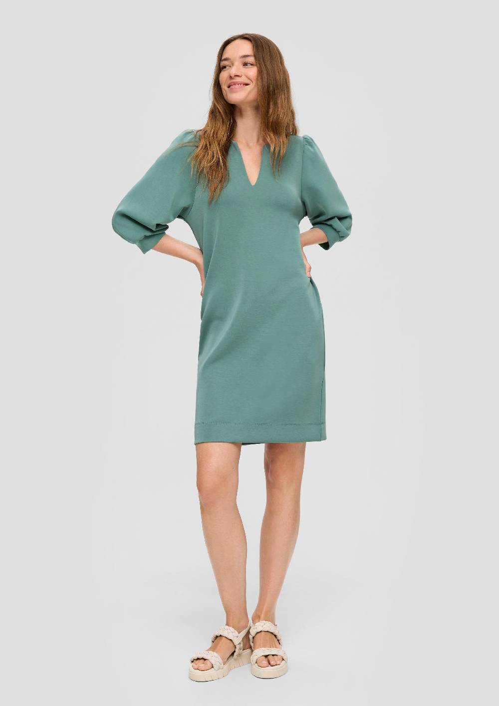 S.Oliver Softshell-Kleid Mit V-Ausschnitt