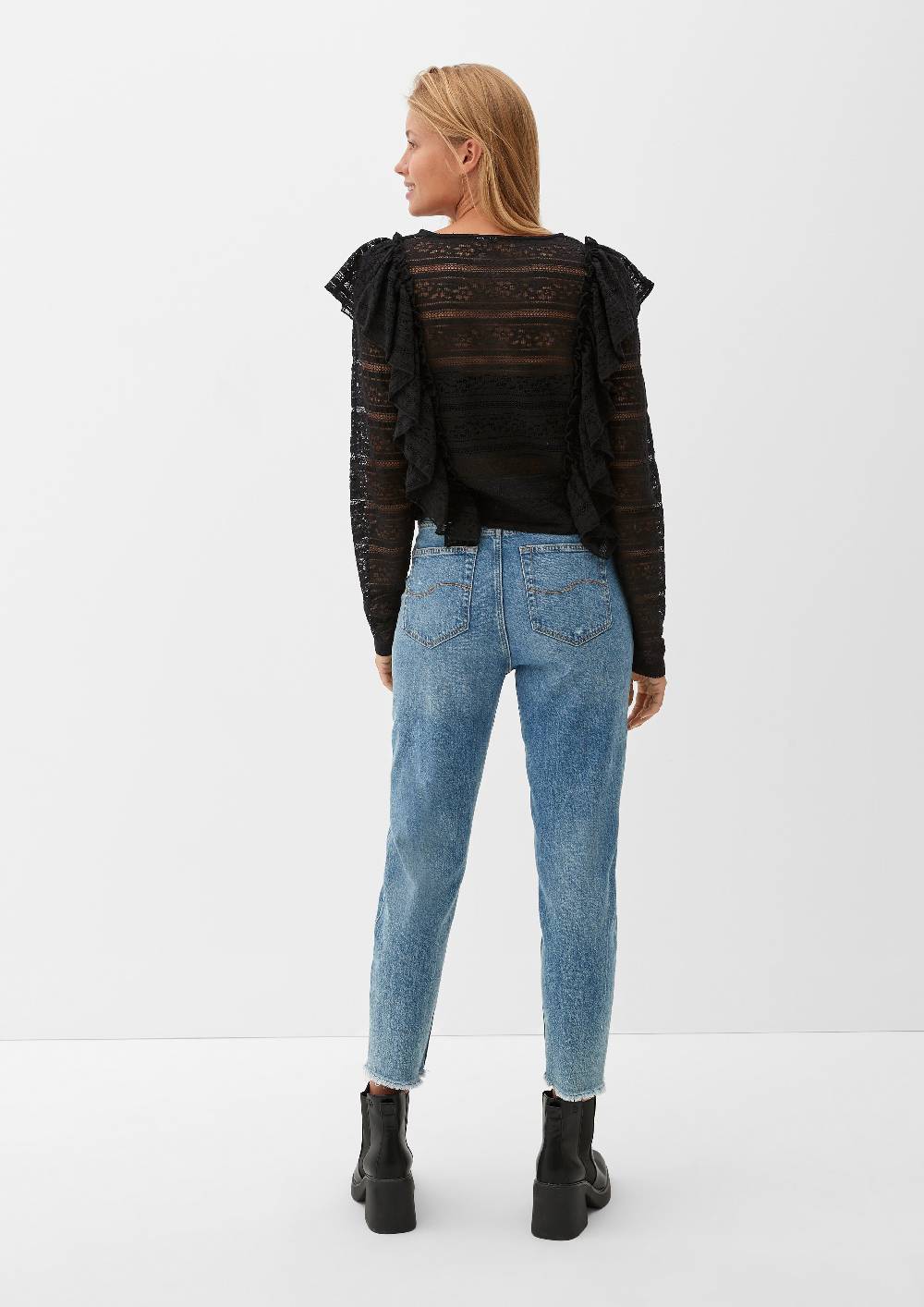 S.Oliver Spitzenbluse Mit Rüschen