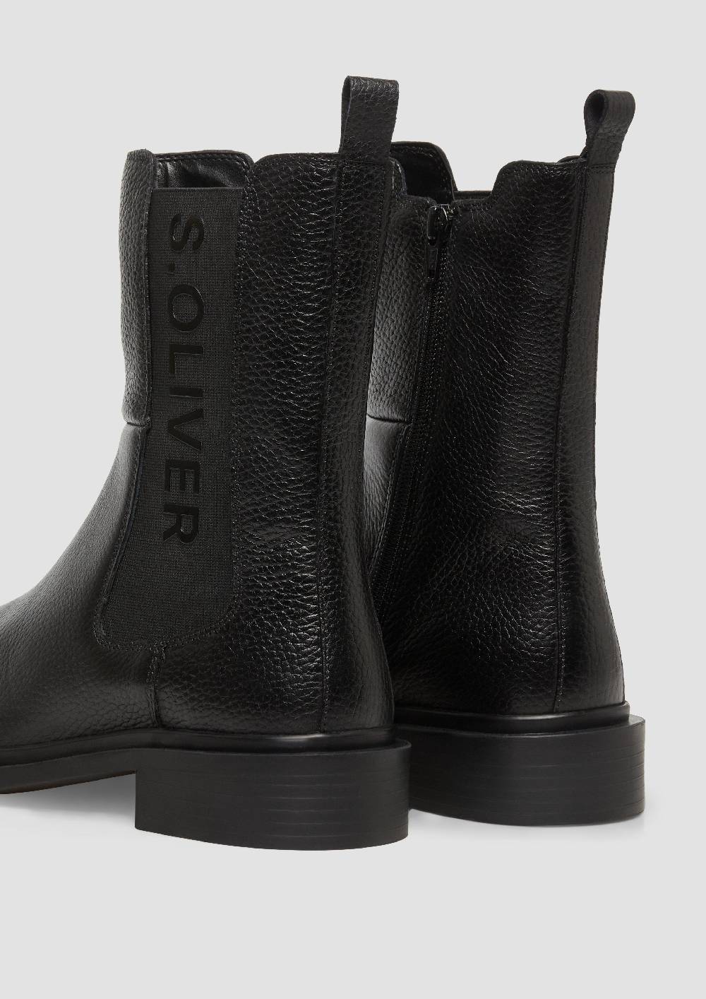 S.Oliver Stiefel Aus Rindsleder Mit Logo-Detail