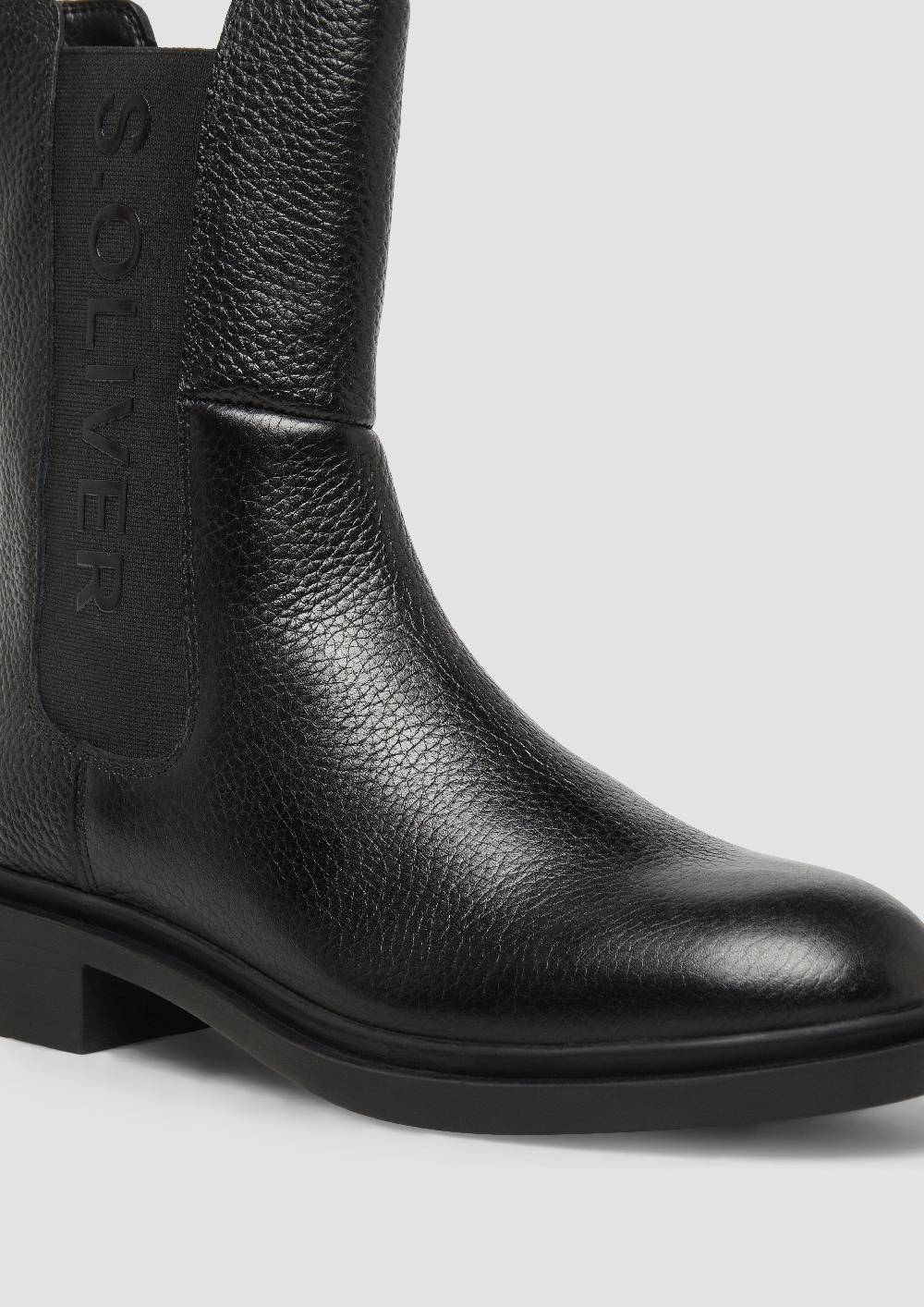 S.Oliver Stiefel Aus Rindsleder Mit Logo-Detail