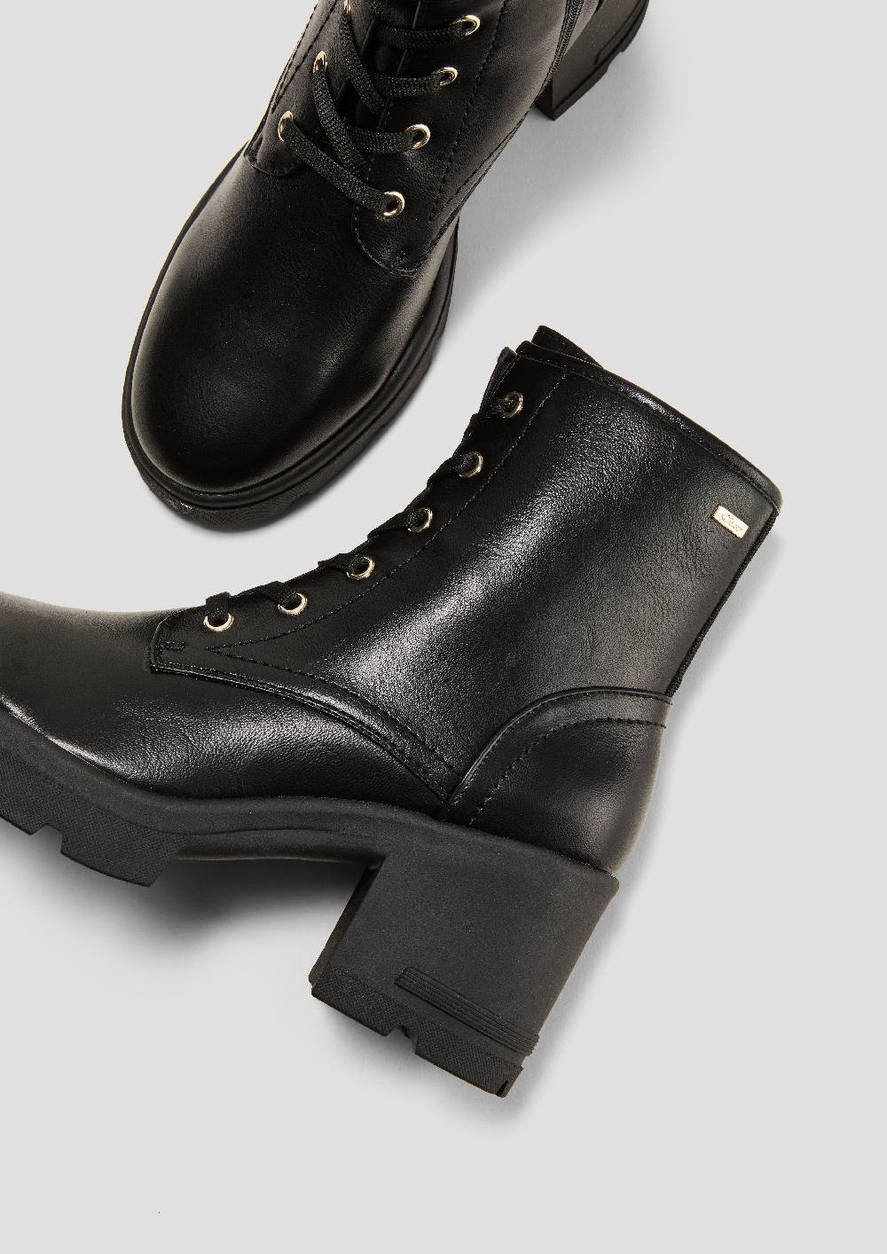 S.Oliver Stiefel Mit Blockabsatz In Leder-Optik