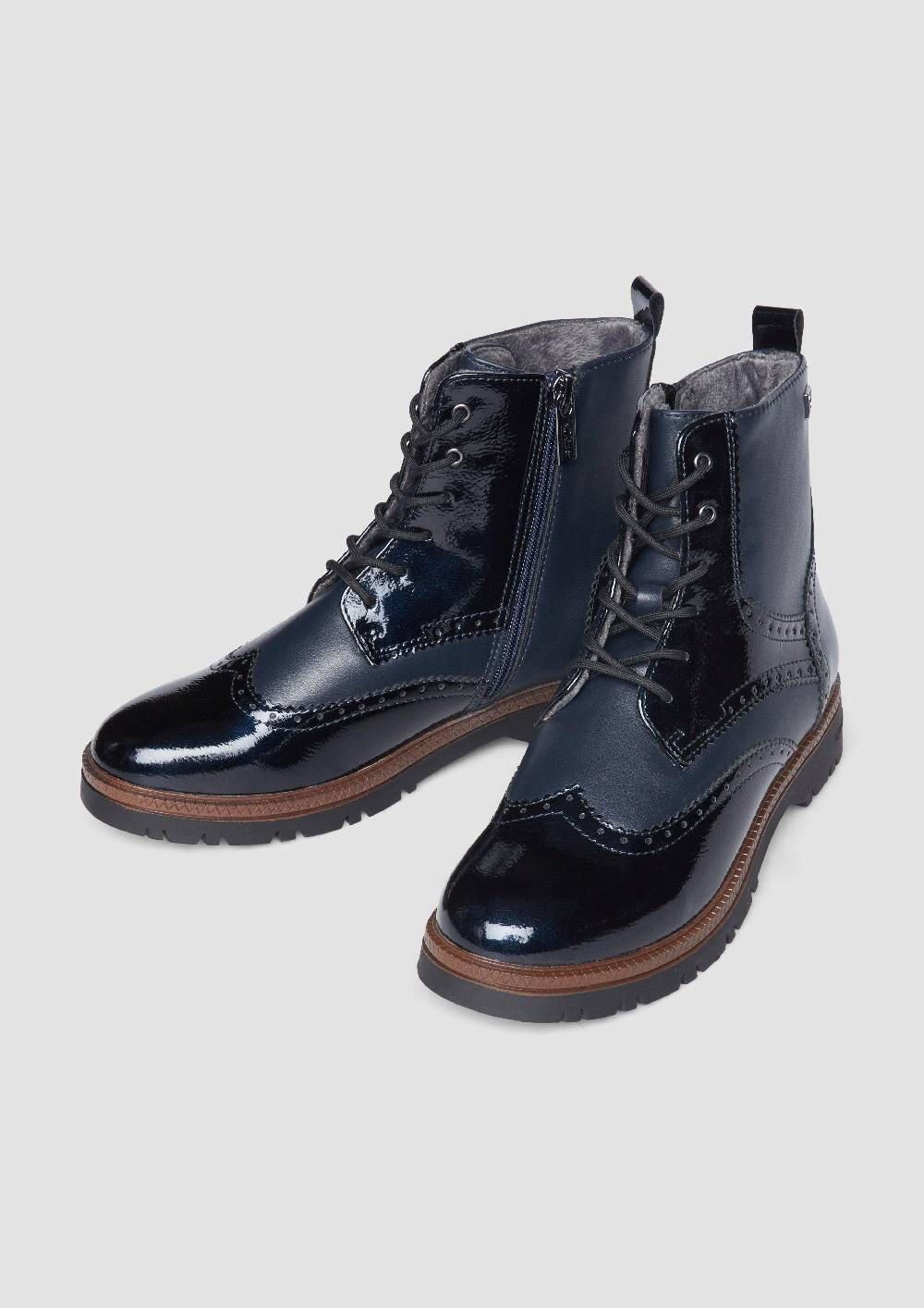 S.Oliver Stiefel Mit Schnürung Und Reißverschluss