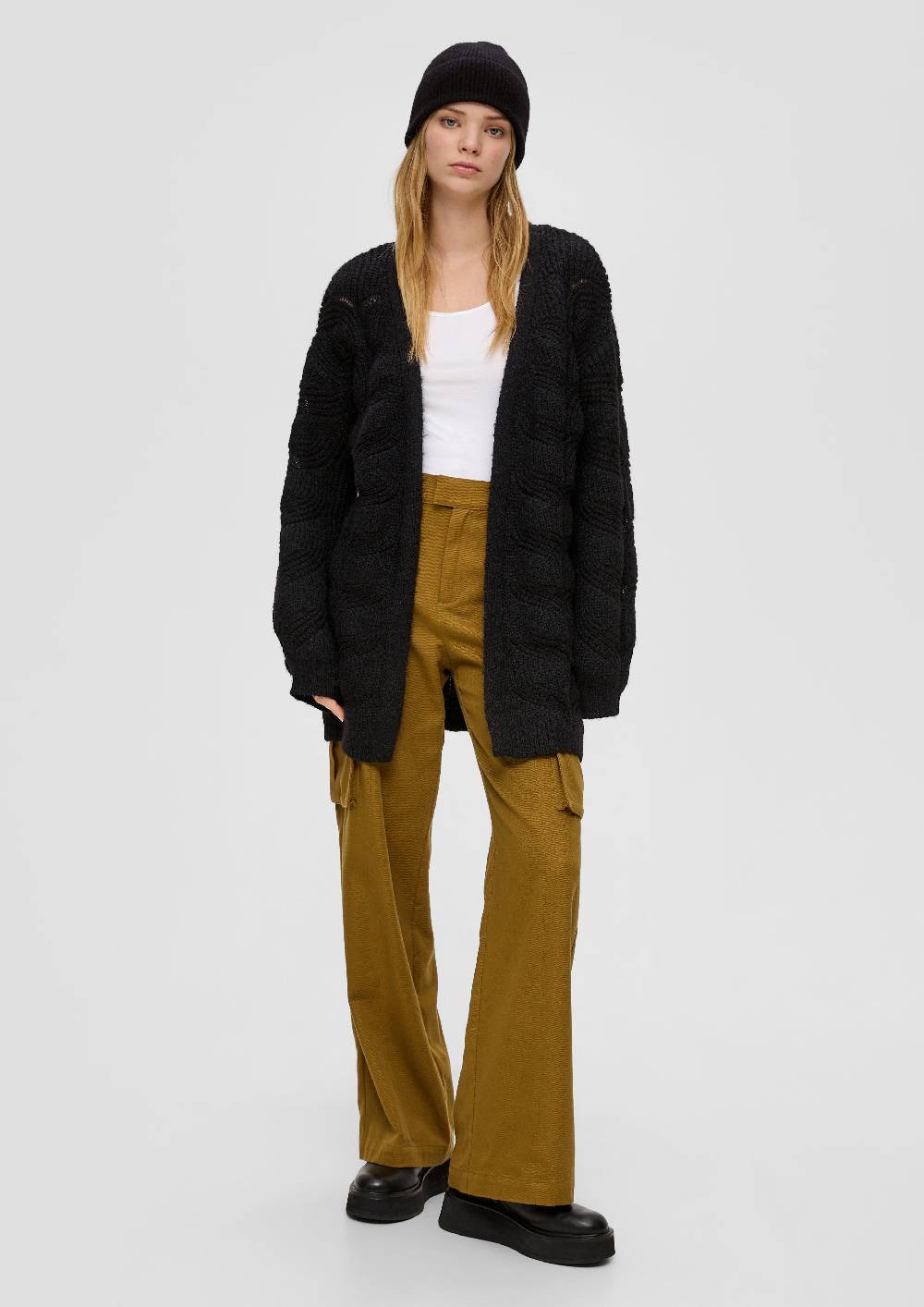 S.Oliver Strick-Cardigan Mit Zopfmuster