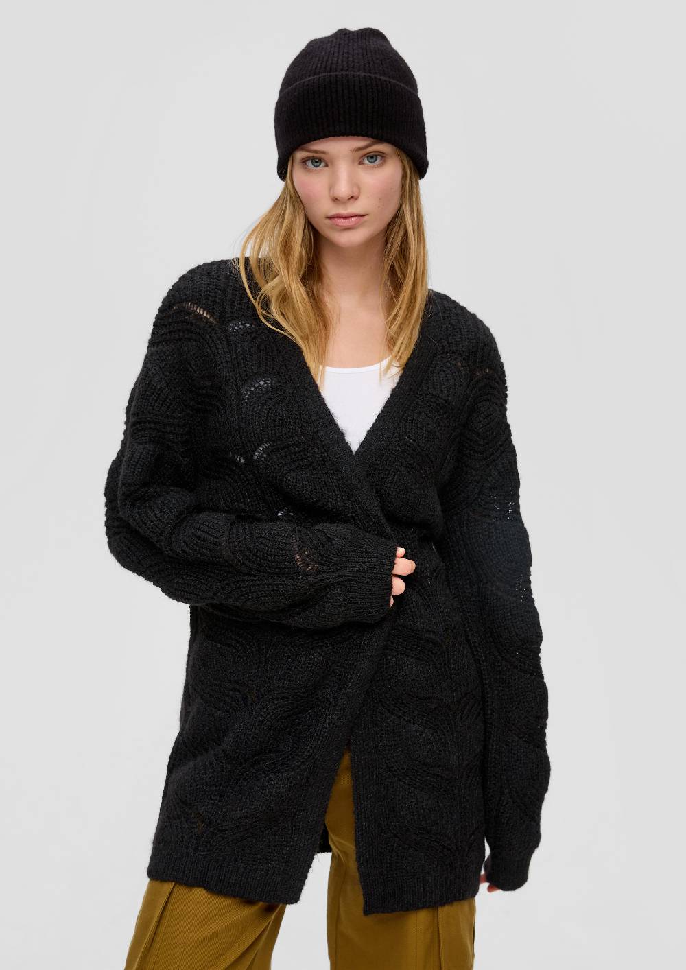 S.Oliver Strick-Cardigan Mit Zopfmuster