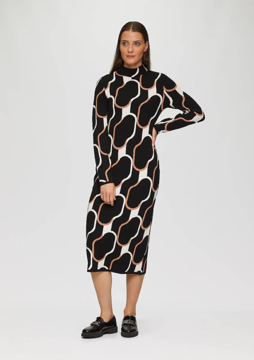 S.Oliver Strick-Kleid Mit Stehkragen