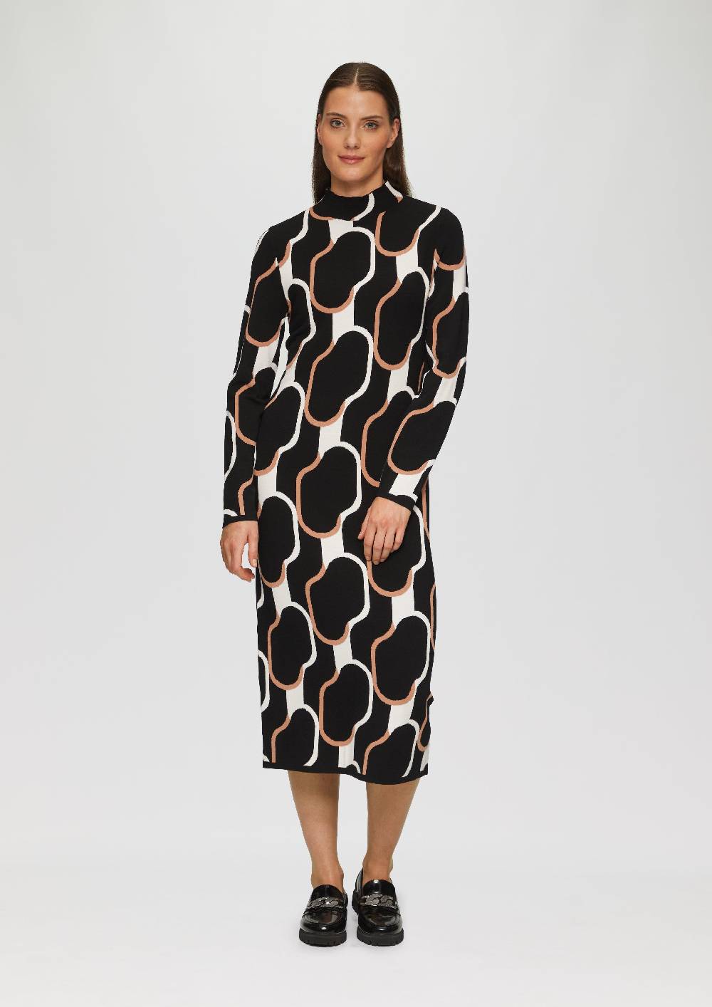 S.Oliver Strick-Kleid Mit Stehkragen