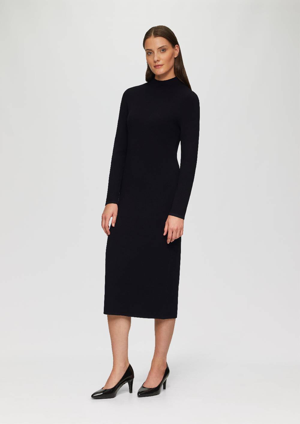 S.Oliver Strick-Kleid Mit Stehkragen