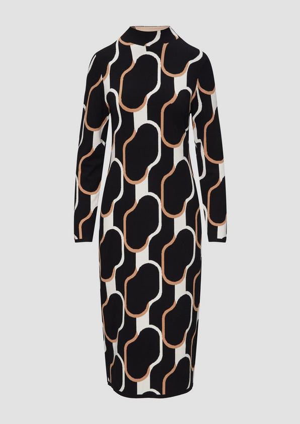 s.Oliver Strick-Kleid mit Stehkragen