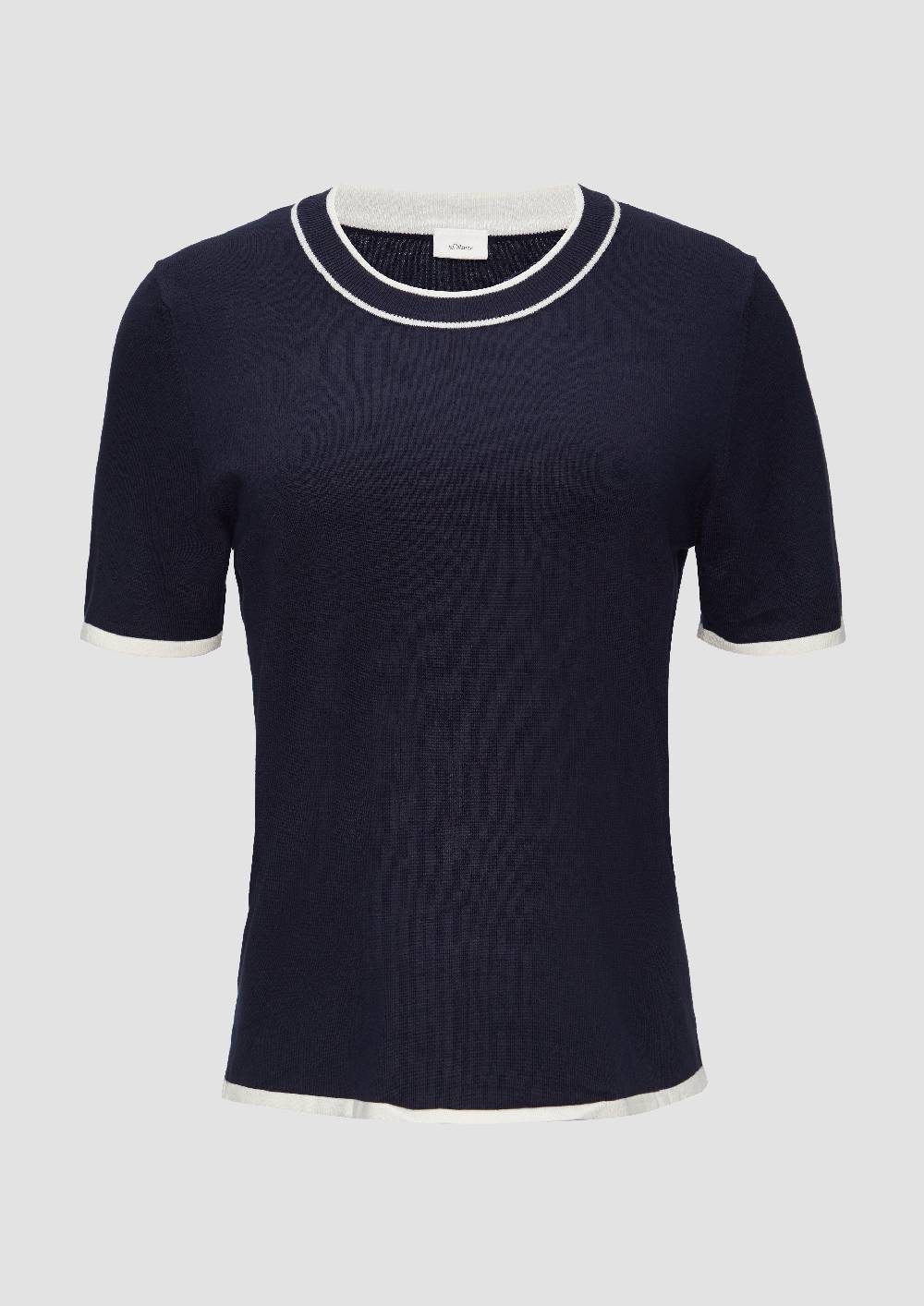 S.Oliver Strick-Shirt Mit Kontrast-Details