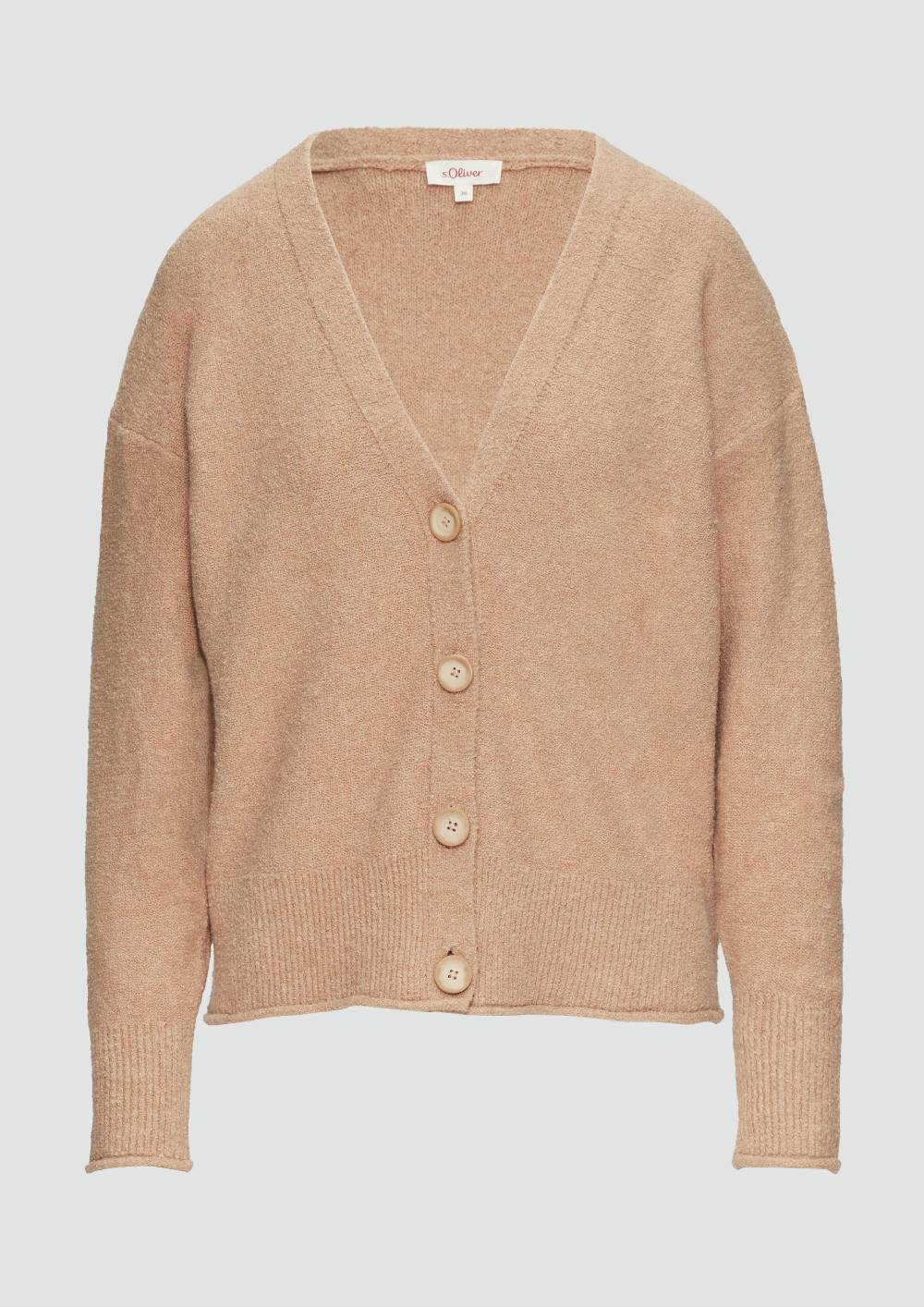 S.Oliver Strickjacke Aus Baumwoll-Bouclé