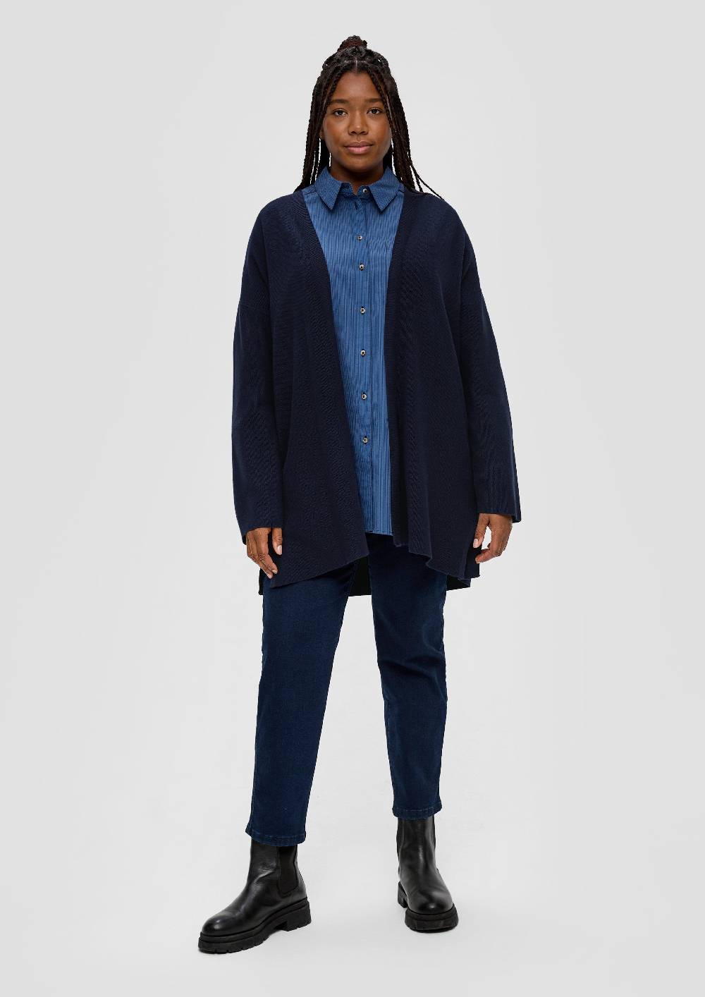 S.Oliver Strickjacke Mit Rippblende