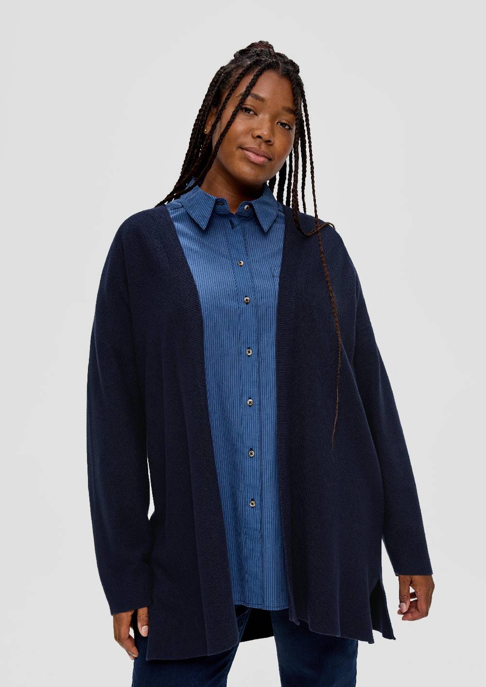 S.Oliver Strickjacke Mit Rippblende