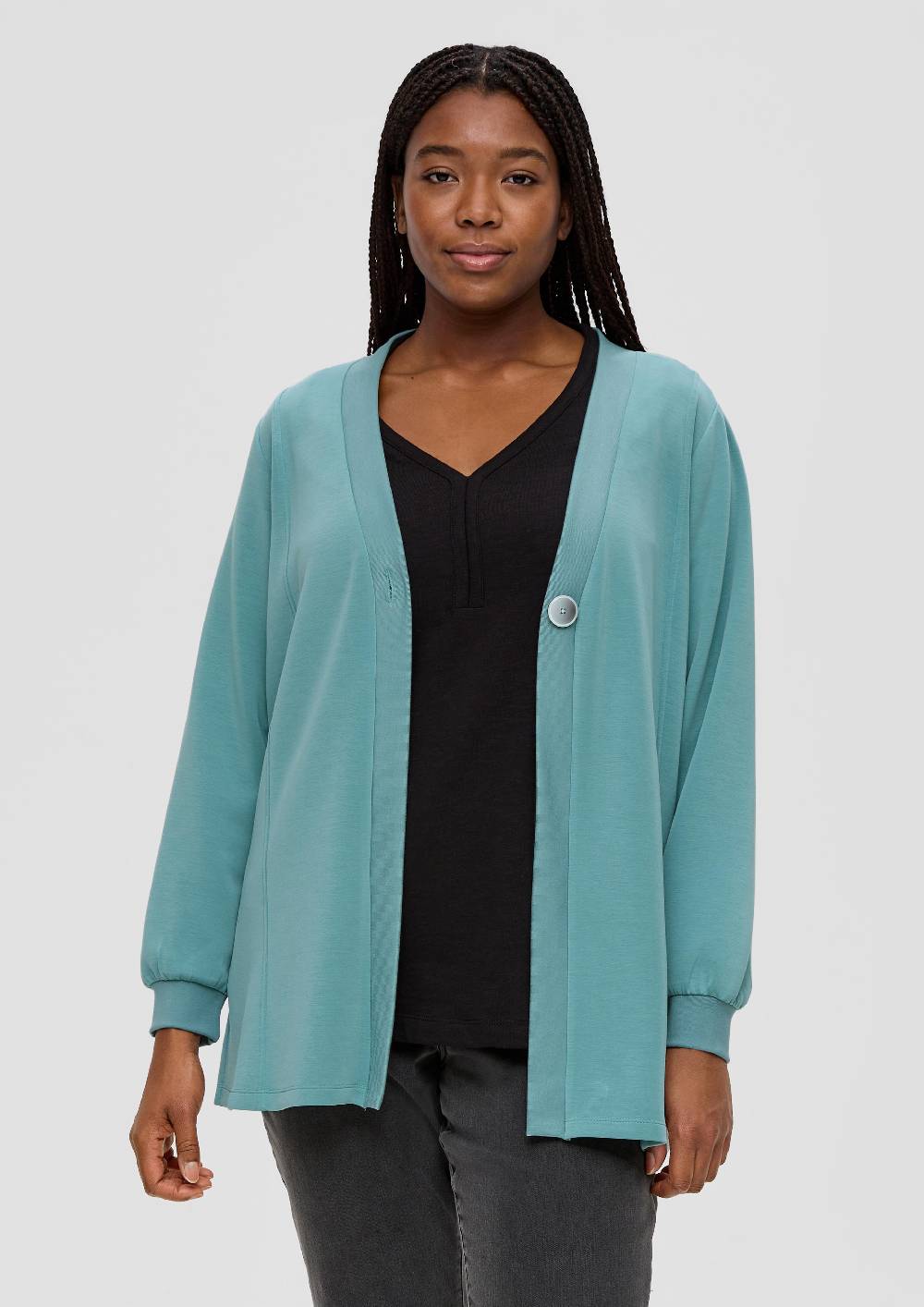 S.Oliver Strickjacke Mit Rippblende