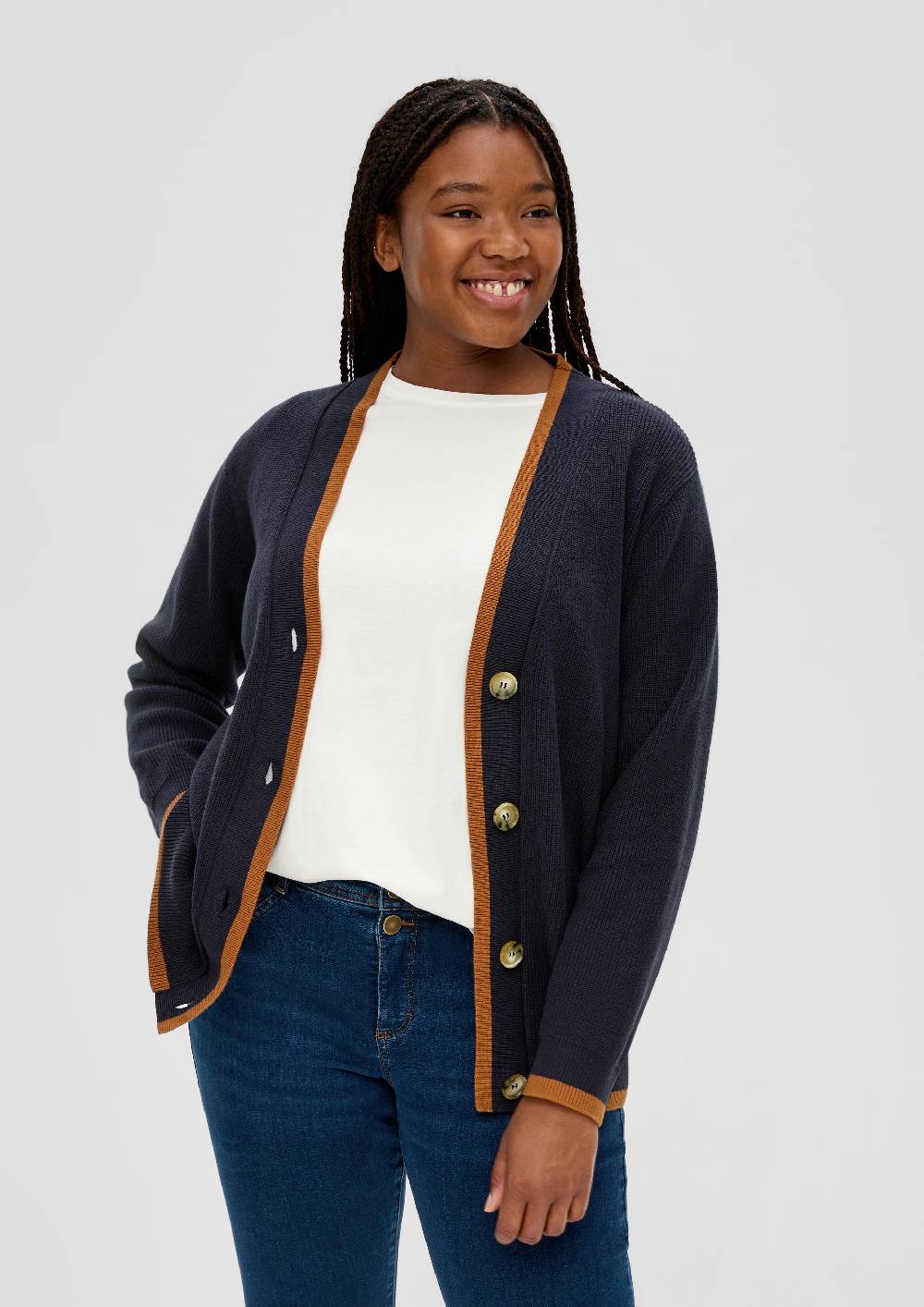 S.Oliver Strickjacke Mit Rippstruktur