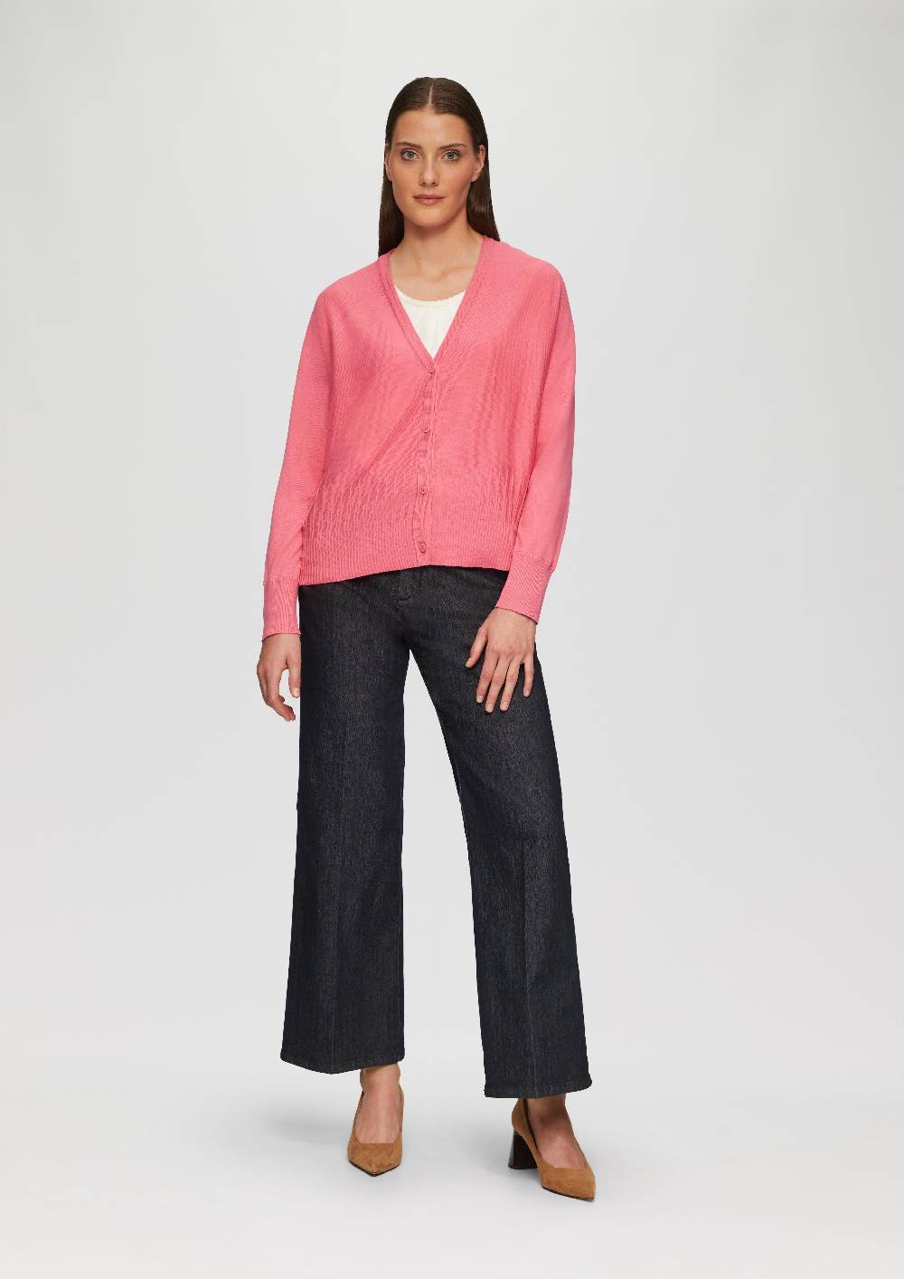 S.Oliver Strickjacke Mit Strukturmuster Am Saum