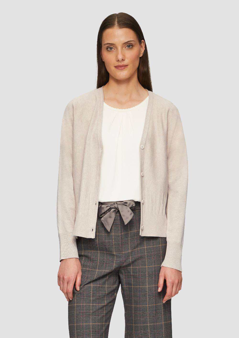 S.Oliver Strickjacke Mit Strukturmuster Am Saum