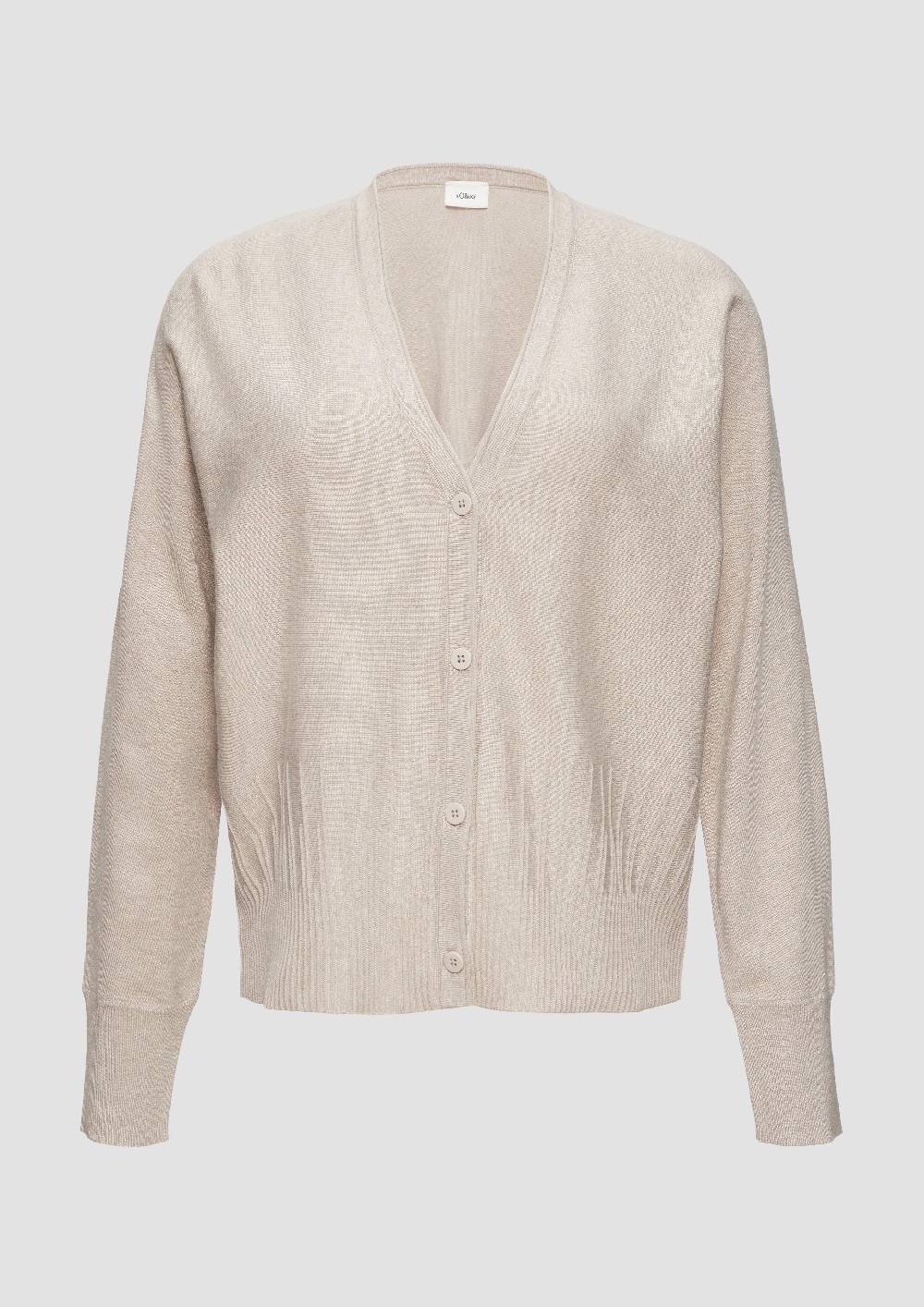 S.Oliver Strickjacke Mit Strukturmuster Am Saum