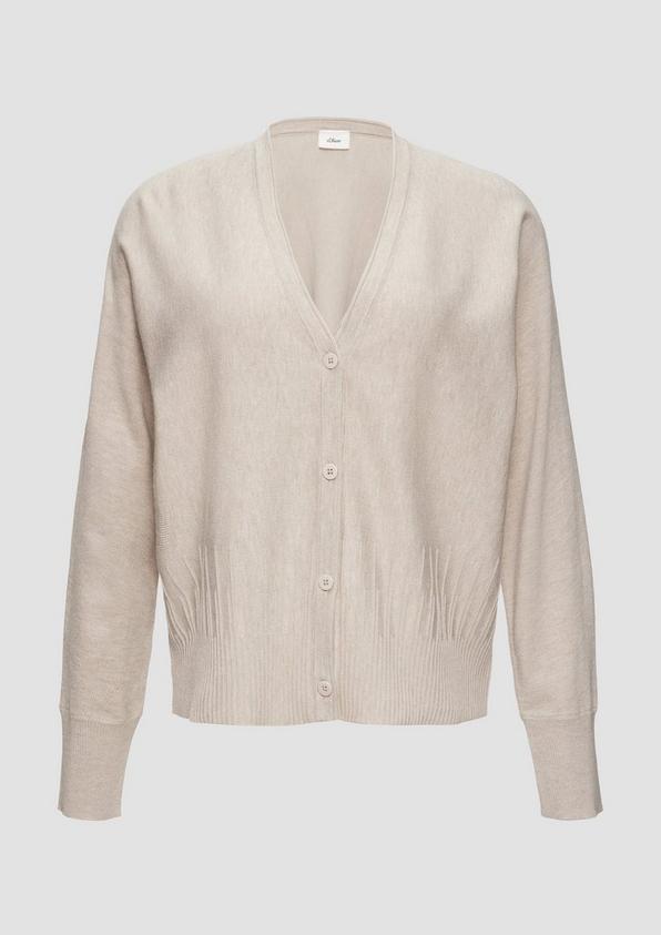 s.Oliver Strickjacke mit Strukturmuster am Saum